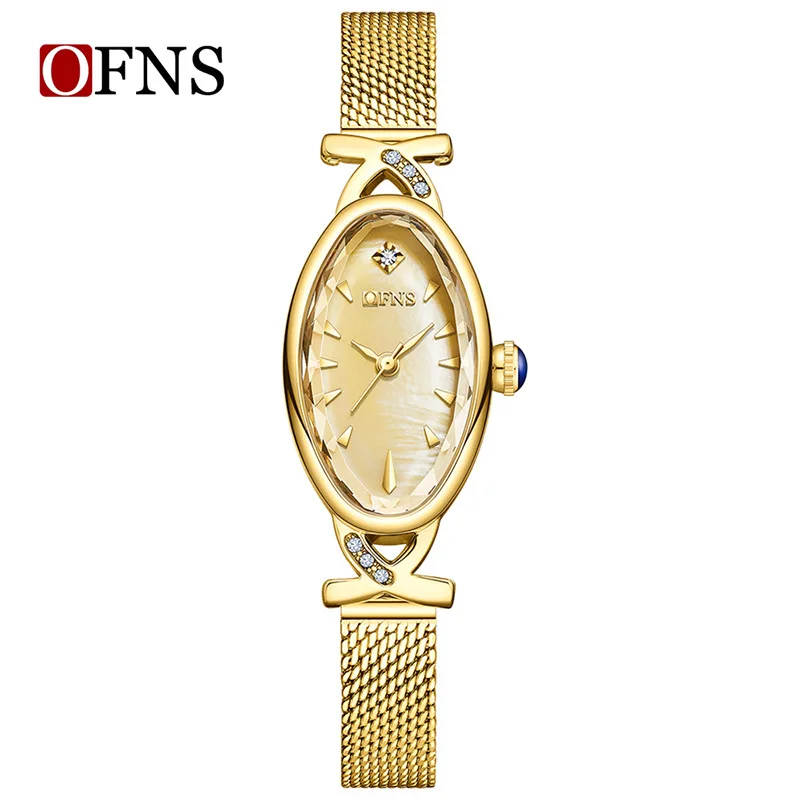 Fashion Ofns Brand Oval Dial Mother of Pearl Women's Quartz Watch, Genuine Leather Strap, Waterproof, Everyday Casual Wristwatch
Fashion Ofns Brand Oval Dial Mother of Pearl Women's Quartz Watch, Genuine Leather Strap, Waterproof, Everyday Casual Wristwatch