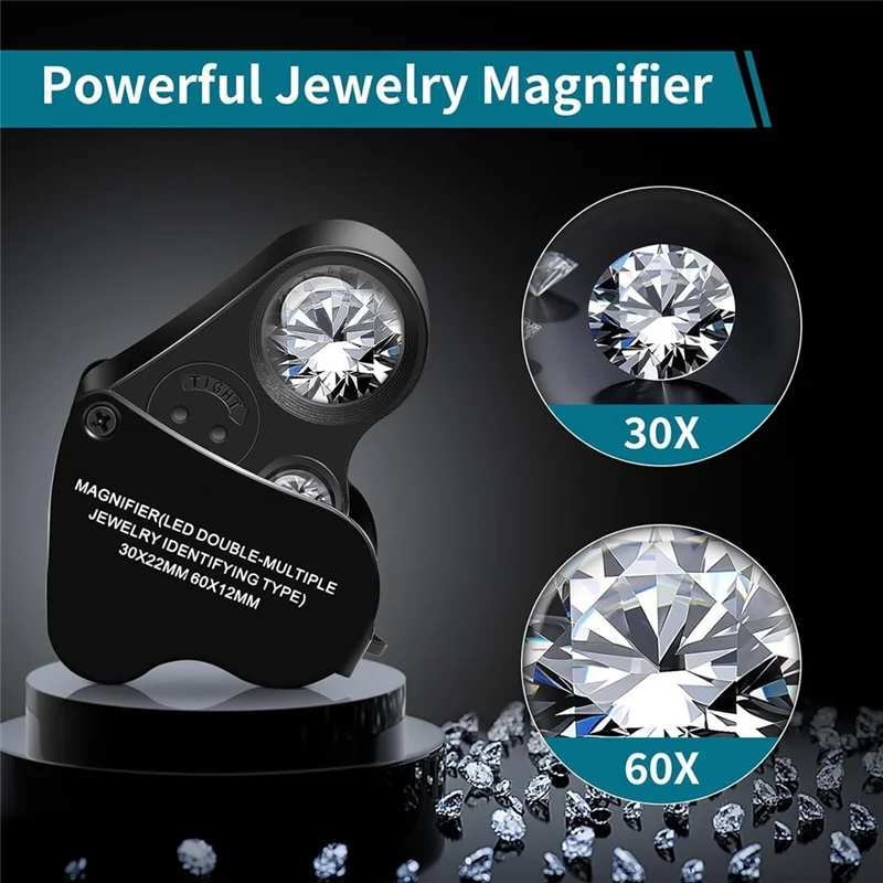 ABEO-30X 60X Jewelers Loupe Bundle With 10X 20X 45X Large Magnifying Glass With Light As Shown For Seniors Reading, Inspection C
ABEO-30X 60X Jewelers Loupe Bundle With 10X 20X 45X Large Magnifying Glass With Light As Shown For Seniors Reading, Inspection C