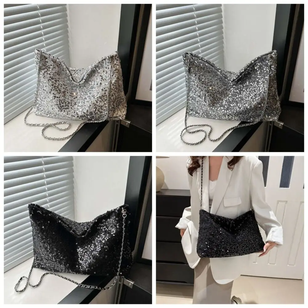 Storage Bag Elegant Sequins Crossbody Bag Y2K Sweet Large Capacity Chain Bag Solid Color Polyester Shiny Shoulder Pouch Women
Storage Bag Elegant Sequins Crossbody Bag Y2K Sweet Large Capacity Chain Bag Solid Color Polyester Shiny Shoulder Pouch Women