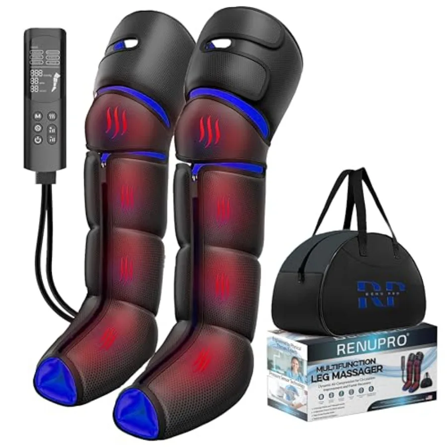 Leg Massager with Heat and Compression for Circulation and Pain Relief in Black 9 Intensities 6 Modes 3 Heat Settings Handheld
Leg Massager with Heat and Compression for Circulation and Pain Relief in Black 9 Intensities 6 Modes 3 Heat Settings Handheld