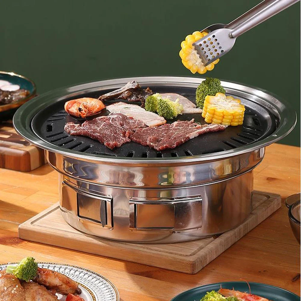 1pc Thickened stainless steel double-layer charcoal barbecue grill for home, outdoor, portable barbecue plate, commercial Korean
1pc Thickened stainless steel double-layer charcoal barbecue grill for home, outdoor, portable barbecue plate, commercial Korean