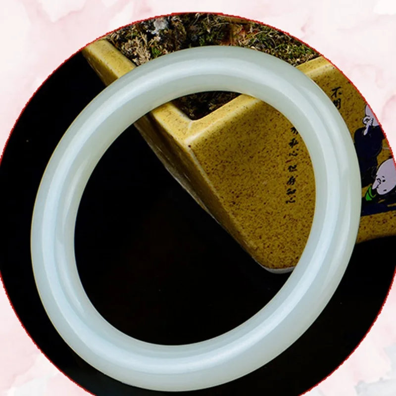 , Thin Round Bracelet Girls, Hotan Green and White Jade Bangle
, Thin Round Bracelet Girls, Hotan Green and White Jade Bangle