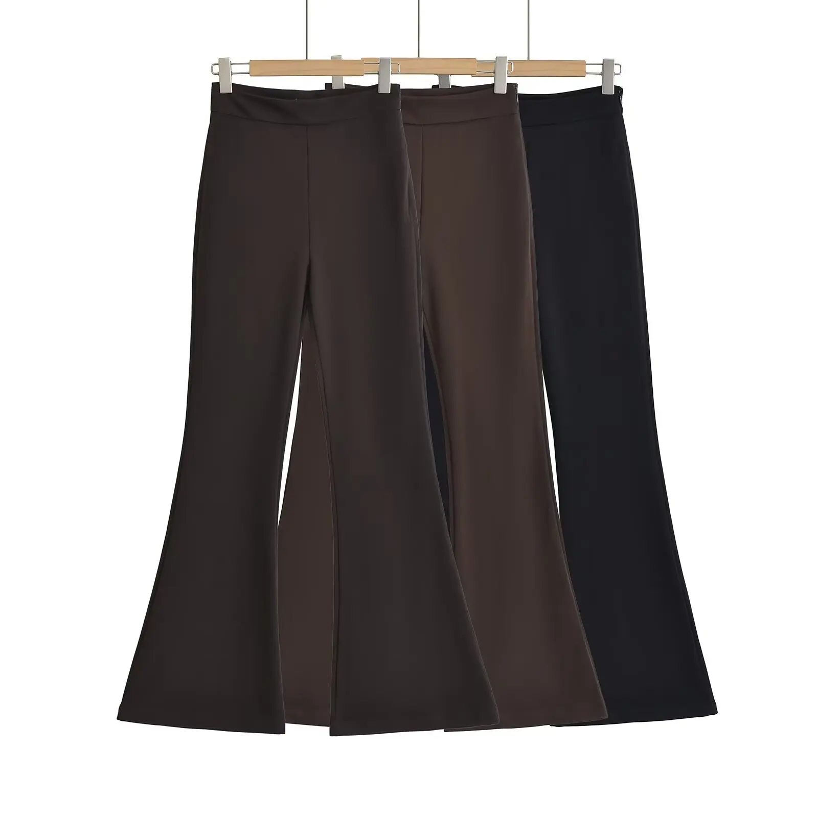 High Waist Flared Pants Pure Color Casual Thickened Belted Women's Long Trousers Sweet Sexy Style Simple Design Zipper Closure
High Waist Flared Pants Pure Color Casual Thickened Belted Women's Long Trousers Sweet Sexy Style Simple Design Zipper Closure