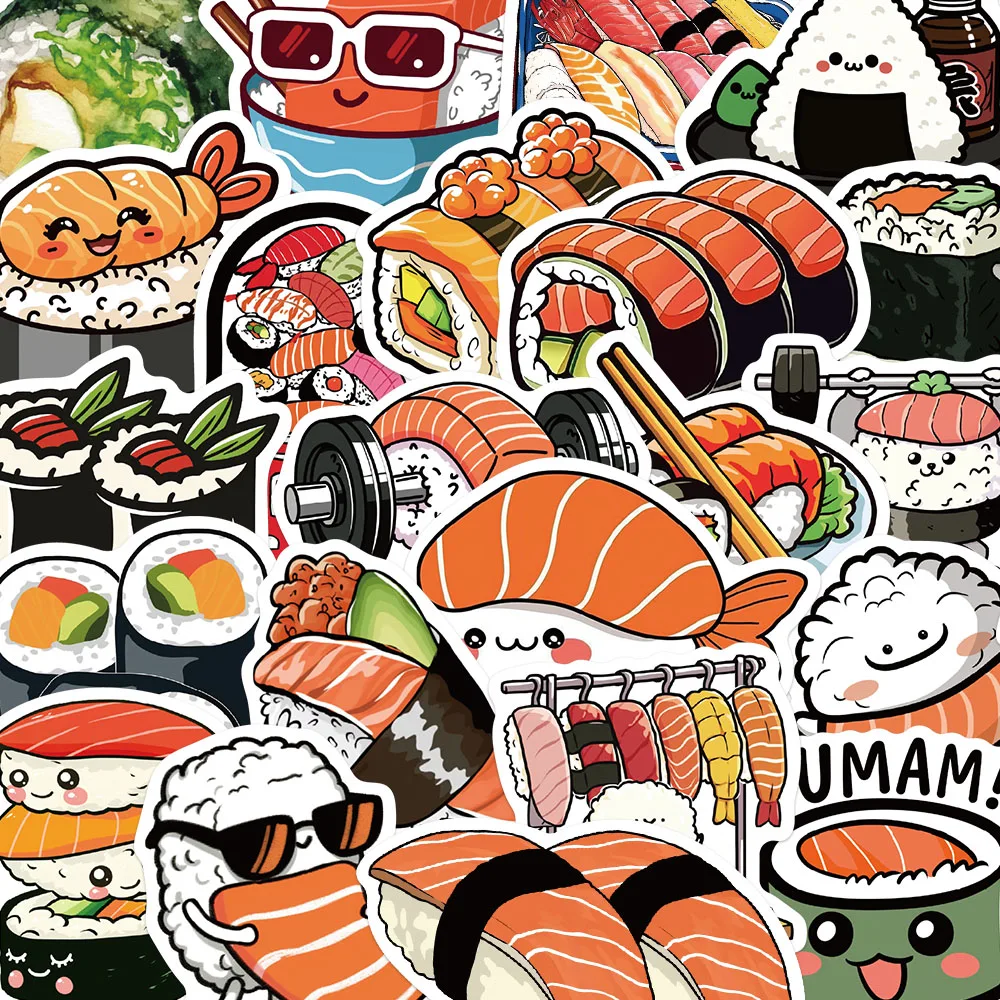 50PCS Japanese Sushi Stickers DIY Cartoon Food Decals For Laptop Suitcase Phone Case Notebook Fridge Toy Graffiti Sticker
50PCS Japanese Sushi Stickers DIY Cartoon Food Decals For Laptop Suitcase Phone Case Notebook Fridge Toy Graffiti Sticker