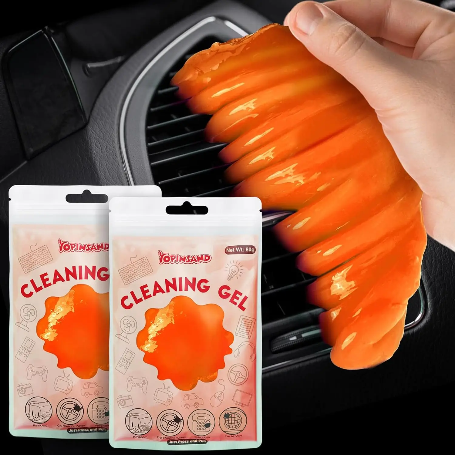 2 Pack Reusable Cleaning Gel Putty for Car Interior Keyboard Air Vents Dust Remover
2 Pack Reusable Cleaning Gel Putty for Car Interior Keyboard Air Vents Dust Remover