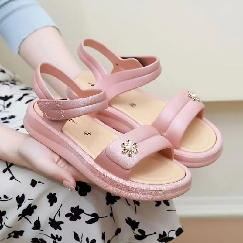 Women Thick sole One Word Velcro Sandals Summer New Injection Molding Soft sole Non Slip Flat sole Outdoor Beach Sandals
Women Thick sole One Word Velcro Sandals Summer New Injection Molding Soft sole Non Slip Flat sole Outdoor Beach Sandals