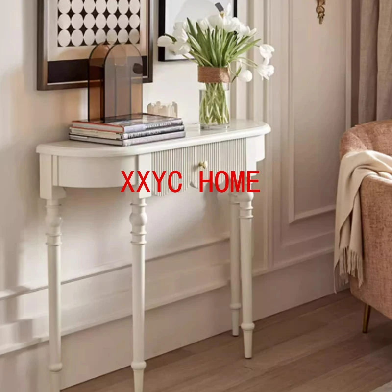 Современный минималистичный кремовый домашний настенный ретро-буфет из массива дерева 
Современный минималистичный кремовый домашний настенный ретро-буфет из массива дерева