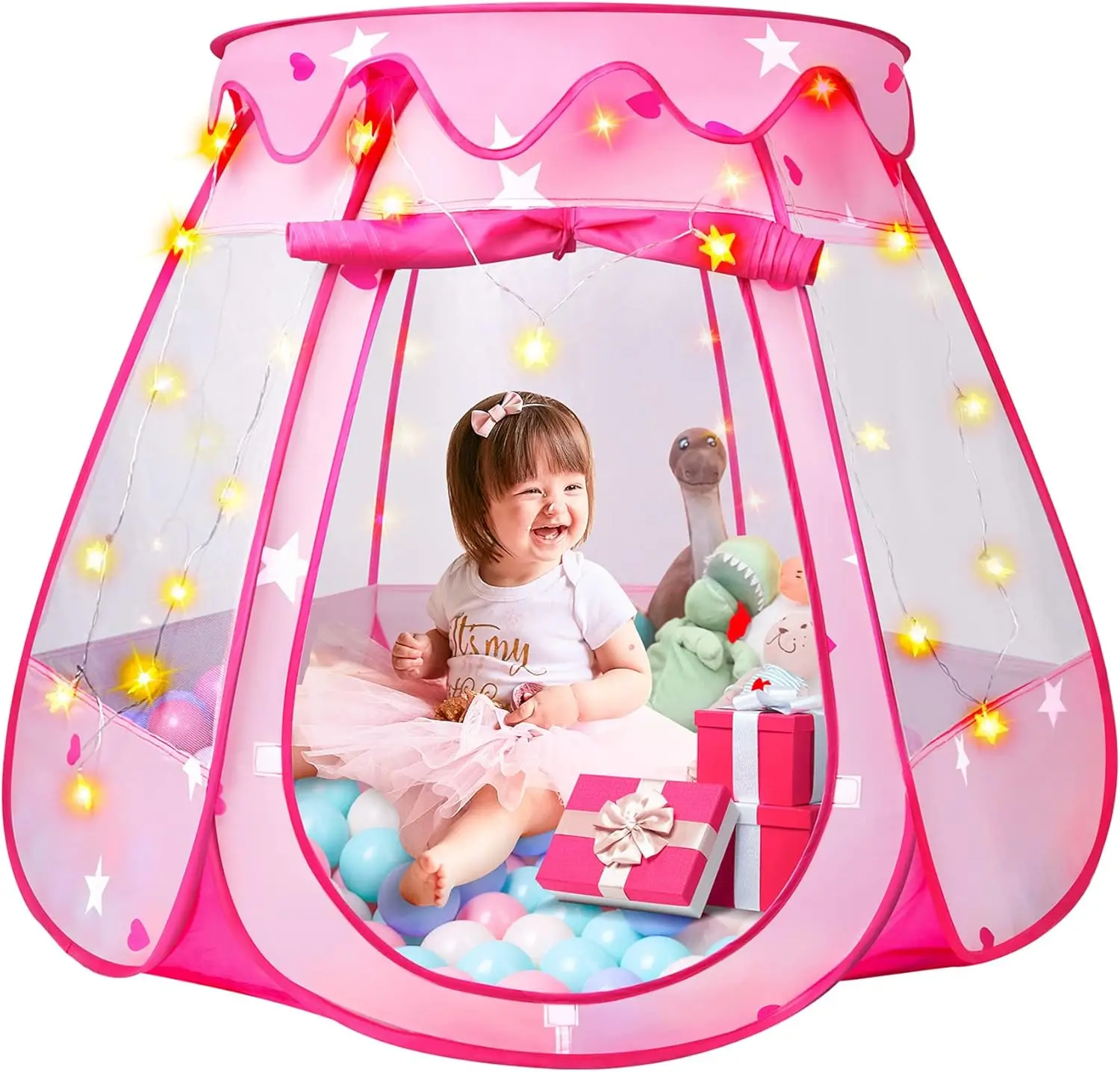 Princess Tent Girls Kids Playhouse Pop Up Play Tent with Star Light Tent for Kids Ball Pit Toys for 1,2,3 Years Girl Birthday Gift for Indoor Outdoor Toddler Girl Gift, Easy to Pop Up and Assemble
Princess Tent Girls Kids Playhouse Pop Up Play Tent with Star Light Tent for Kids Ball Pit Toys for 1,2,3 Years Girl Birthday Gift for Indoor Outdoor Toddler Girl Gift, Easy to Pop Up and Assemble