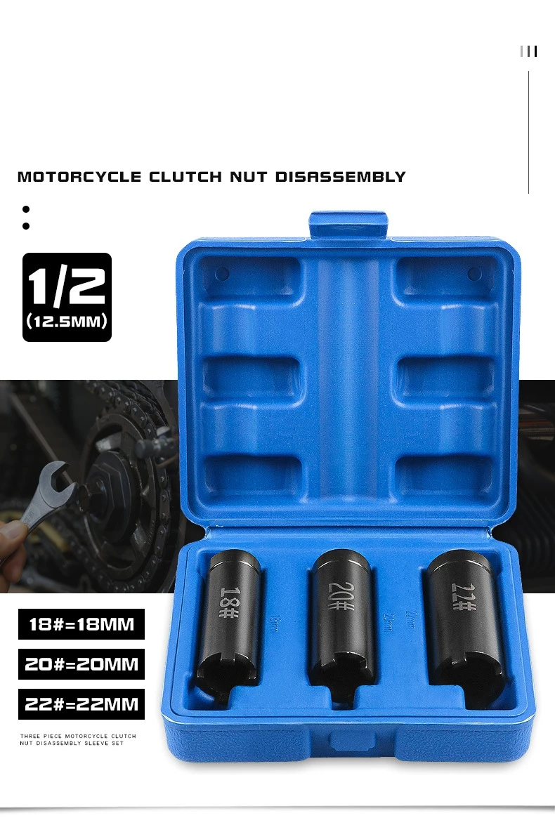 3 PCS Motorcycle Clutch Nut Removal Four-claw Sleeve 18mm 20mm 22mm Motorcycle Repair Wrench Tool Starter Disk Removal Tool
3 PCS Motorcycle Clutch Nut Removal Four-claw Sleeve 18mm 20mm 22mm Motorcycle Repair Wrench Tool Starter Disk Removal Tool