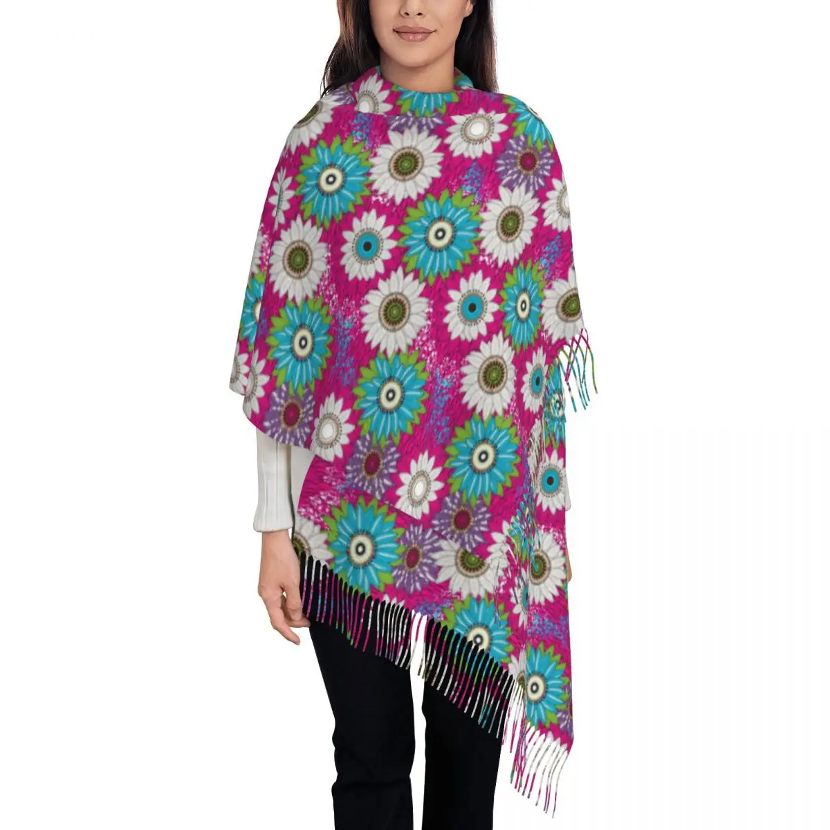 Custom Colorful Floral Botanical Flower Tassel Scarf Women Winter Warm Shawl Wrap Female African Ankara Style Scarves
Custom Colorful Floral Botanical Flower Tassel Scarf Women Winter Warm Shawl Wrap Female African Ankara Style Scarves