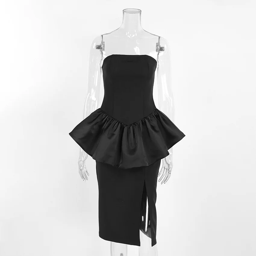 Two Piece Set Women Outfit 2026 New Spring Solid Color Bandeau Sleeveless Ruffles Hem Top & High Waist Split Midi Skirt Set
Two Piece Set Women Outfit 2026 New Spring Solid Color Bandeau Sleeveless Ruffles Hem Top & High Waist Split Midi Skirt Set