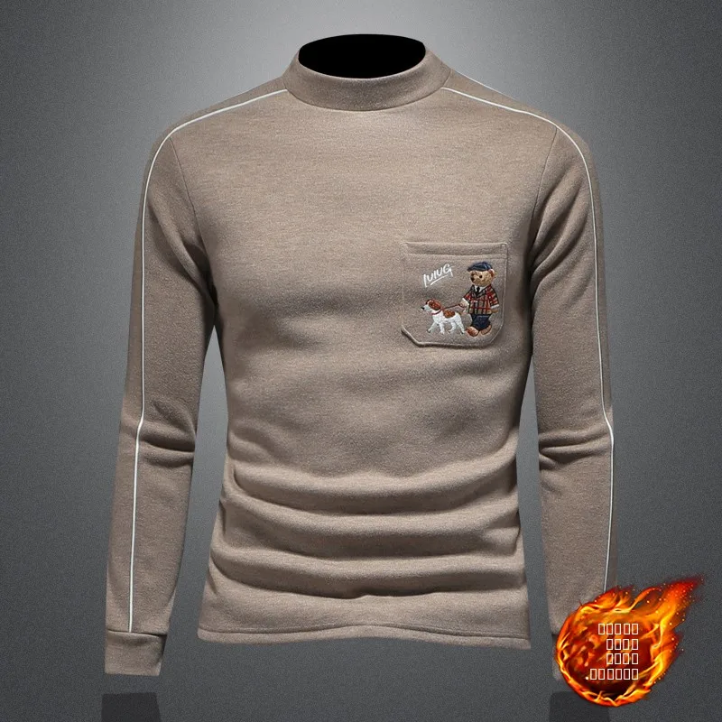Мужская теплая шерстяная футболка с высоким воротником, облегающая, на флисовой подкладке, в корейском стиле, для повседневной носки, зима 2026
Мужская теплая шерстяная футболка с высоким воротником, облегающая, на флисовой подкладке, в корейском стиле, для повседневной носки, зима 2026