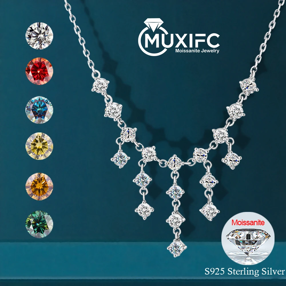 MUXIFC GRA Certified Moissanite Tassel Chains Necklace for Women S925 Sterling Silver Pendant Necklace Choker Jewelry Gifts
MUXIFC GRA Certified Moissanite Tassel Chains Necklace for Women S925 Sterling Silver Pendant Necklace Choker Jewelry Gifts