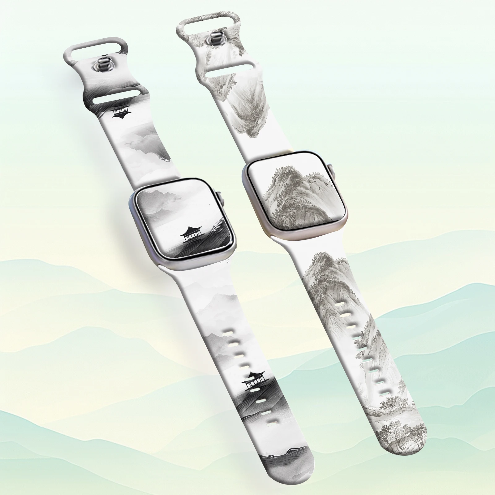 Ink Wash Painting Strap for Apple Watch 10 9 8 7 Silicone Band Replaceable Bracelet for iWatch 46mm 42mm Watchband
Ink Wash Painting Strap for Apple Watch 10 9 8 7 Silicone Band Replaceable Bracelet for iWatch 46mm 42mm Watchband