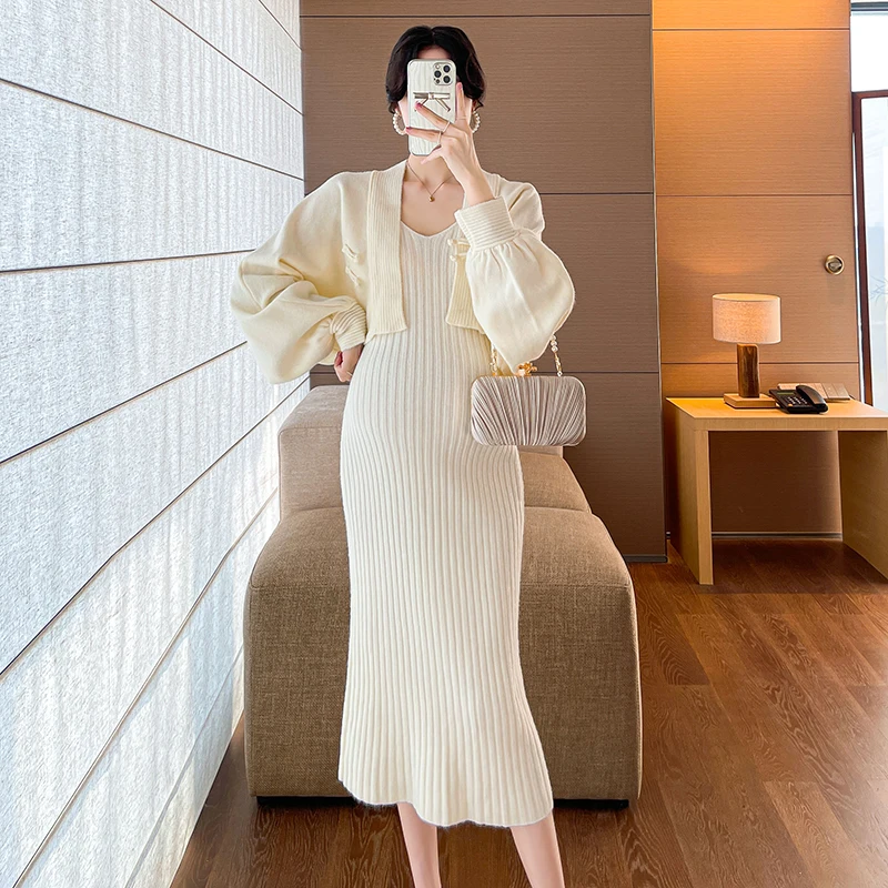2pcs Maternity Slim Knit Dress 2024 New Clothes For Pregnant Women Pregnancy Fashion Solid Shawl & Sleeveless V-neck Dresses
2pcs Maternity Slim Knit Dress 2024 New Clothes For Pregnant Women Pregnancy Fashion Solid Shawl & Sleeveless V-neck Dresses