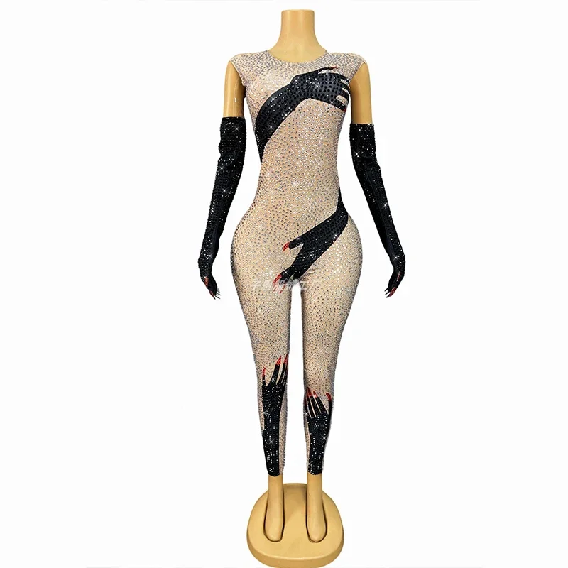 Sexy Luxury Sparkling Rhinestone Tight Fitting Jumpsuit Party Runway Show Stage Costume Singer Stage Performance Outfit yj012
Sexy Luxury Sparkling Rhinestone Tight Fitting Jumpsuit Party Runway Show Stage Costume Singer Stage Performance Outfit yj012