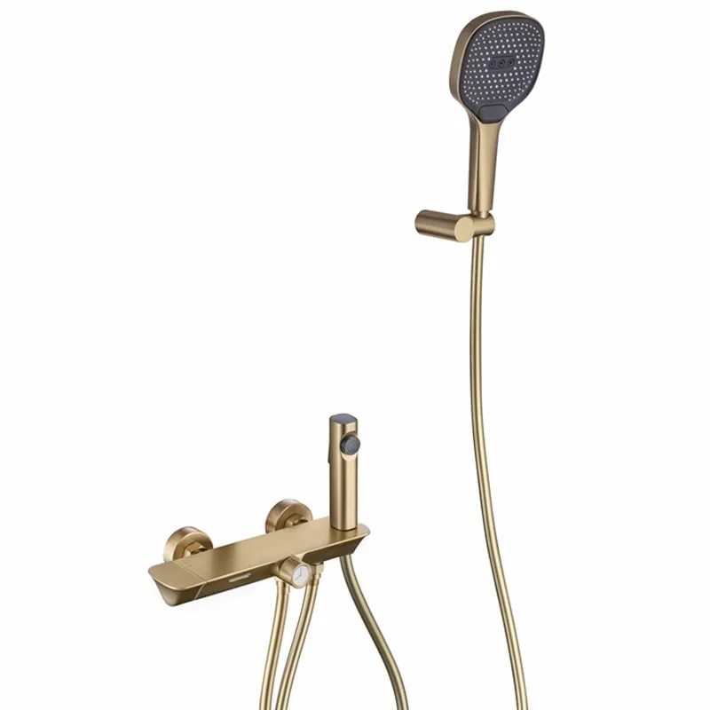 Brushed Golden Bathroom thermostatic Bathtub Shower Faucet Waterfall Spout Hot and Cold Water Mixer Tap Wall Mounted Tub 3 way
Brushed Golden Bathroom thermostatic Bathtub Shower Faucet Waterfall Spout Hot and Cold Water Mixer Tap Wall Mounted Tub 3 way