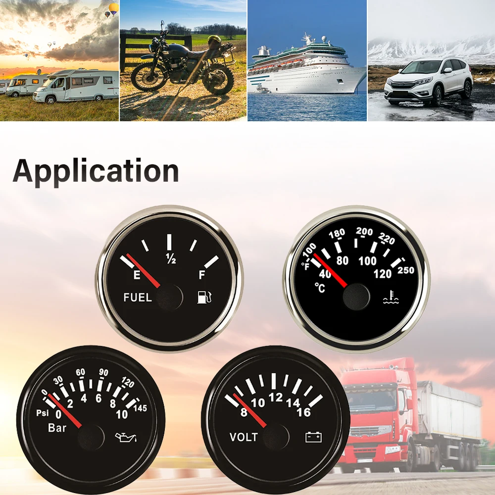 Набор многофункциональных манометров Rhaxel, 52 мм, измеритель уровня топлива, вольтметр температуры воды, давления масла, 12 В с подсветкой для автомобильных судов
Набор многофункциональных манометров Rhaxel, 52 мм, измеритель уровня топлива, вольтметр температуры воды, давления масла, 12 В с подсветкой для автомобильных судов