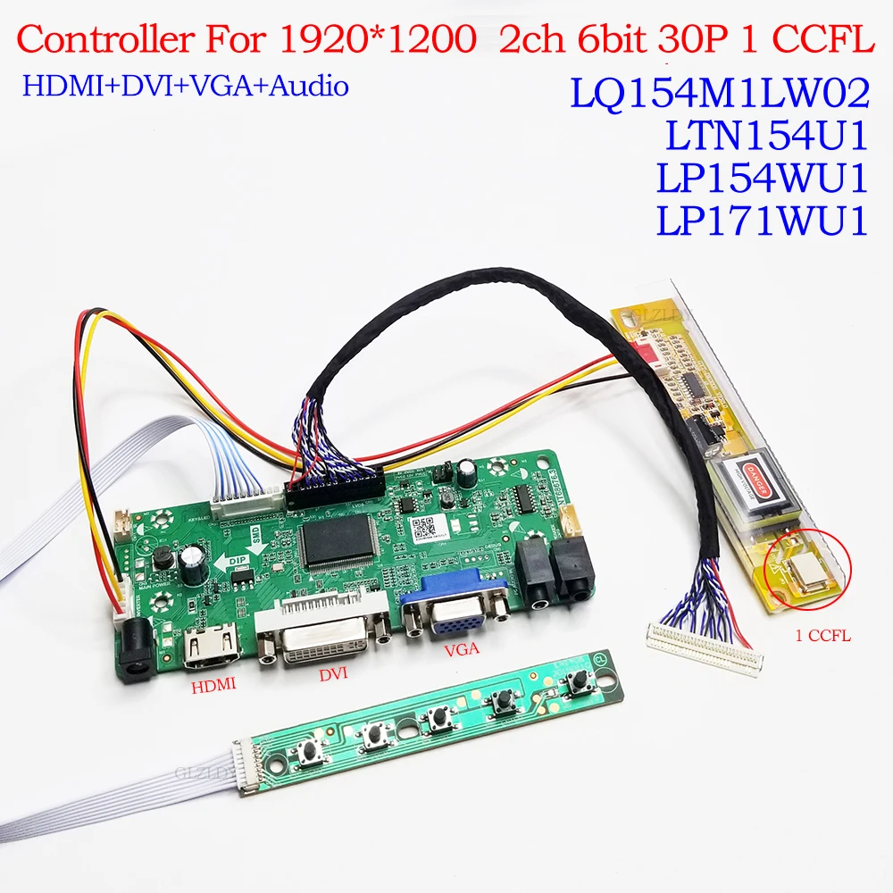 LP154WU1 LP171WU1 LTN154U1 LQ154M1LW02 1920X1200 30 Pin LVDS 1 CCFL LCD Controller Board Kit HDMI DVI VGA AUDIO monitor display 
LP154WU1 LP171WU1 LTN154U1 LQ154M1LW02 1920X1200 30 Pin LVDS 1 CCFL LCD Controller Board Kit HDMI DVI VGA AUDIO monitor display