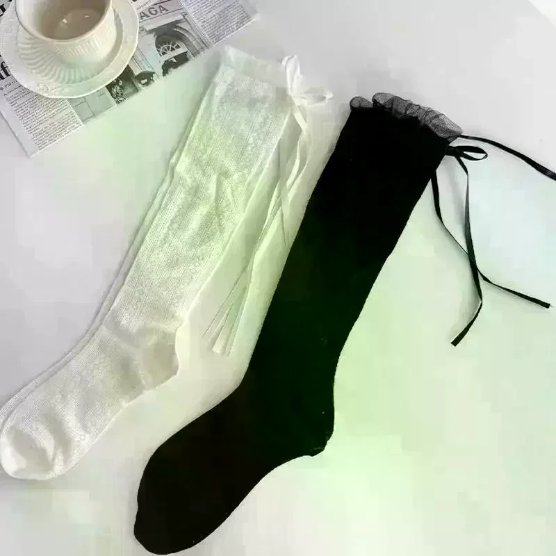 Summer Calf Length Ballet Socks For Women Lightweight Mesh With Bow Lace Cool Slouch Socks For Outdoor Or Indoor
Summer Calf Length Ballet Socks For Women Lightweight Mesh With Bow Lace Cool Slouch Socks For Outdoor Or Indoor