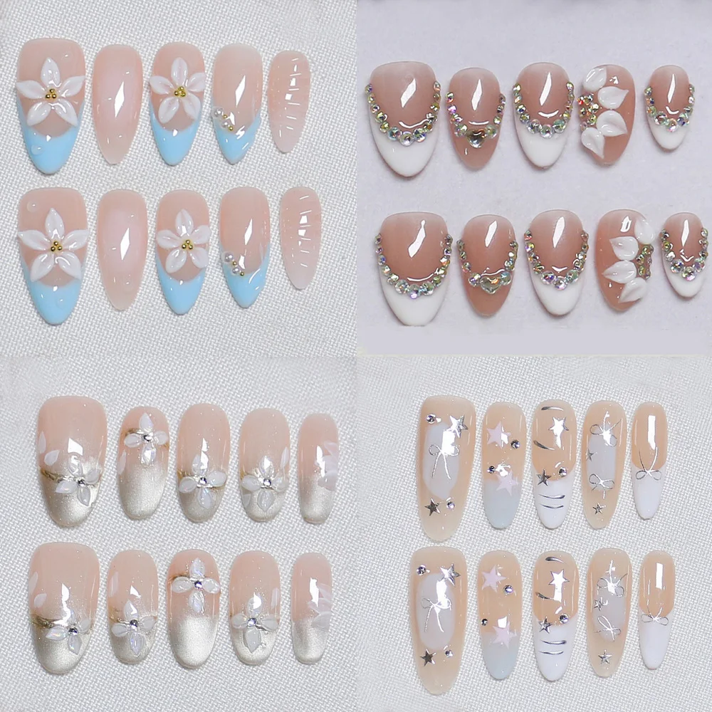 Bare Pink Clear Gentle Sweet Elegant French Style Almond Nail Art Cat Eye Flower Diamond Star Fake Nail Daily Accessories Gift
Bare Pink Clear Gentle Sweet Elegant French Style Almond Nail Art Cat Eye Flower Diamond Star Fake Nail Daily Accessories Gift
