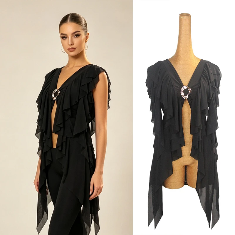 2026 Women Sleeveless Irregular Smock Latin Dance Top Modern Dance Practice Costume Chacha Rumba Tango Dance Adult Wear DQL12746
2026 Women Sleeveless Irregular Smock Latin Dance Top Modern Dance Practice Costume Chacha Rumba Tango Dance Adult Wear DQL12746