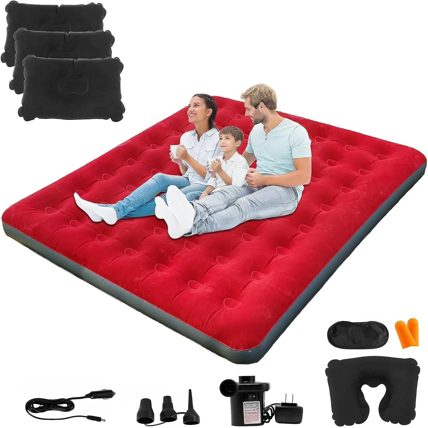 King Size Camping Air Mattress with Pump, 80x72 Inch Thickened Inflatable Bed for Home Travel
King Size Camping Air Mattress with Pump, 80x72 Inch Thickened Inflatable Bed for Home Travel