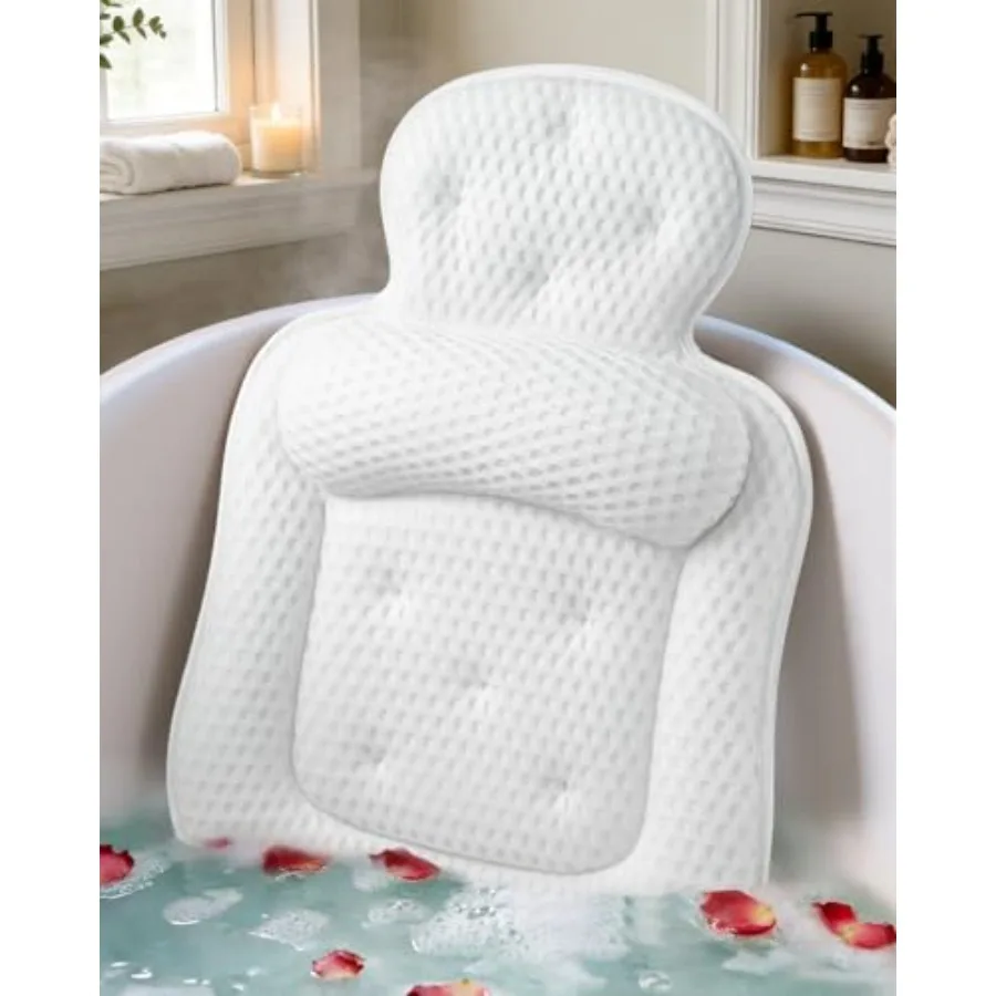 Bath Pillows for Tub, Comfortable Bathtub Cushion for Head and Neck with Soft 3D Mesh Fabric and 54 Non-Slip Suction Cups, Rela
Bath Pillows for Tub, Comfortable Bathtub Cushion for Head and Neck with Soft 3D Mesh Fabric and 54 Non-Slip Suction Cups, Rela