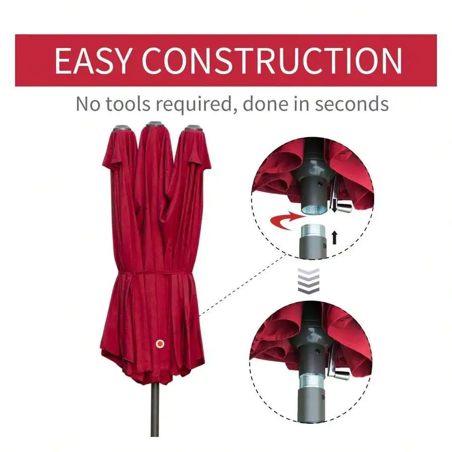 15ft Rectangular Patio Umbrella With Crank Lift And Base
15ft Rectangular Patio Umbrella With Crank Lift And Base
