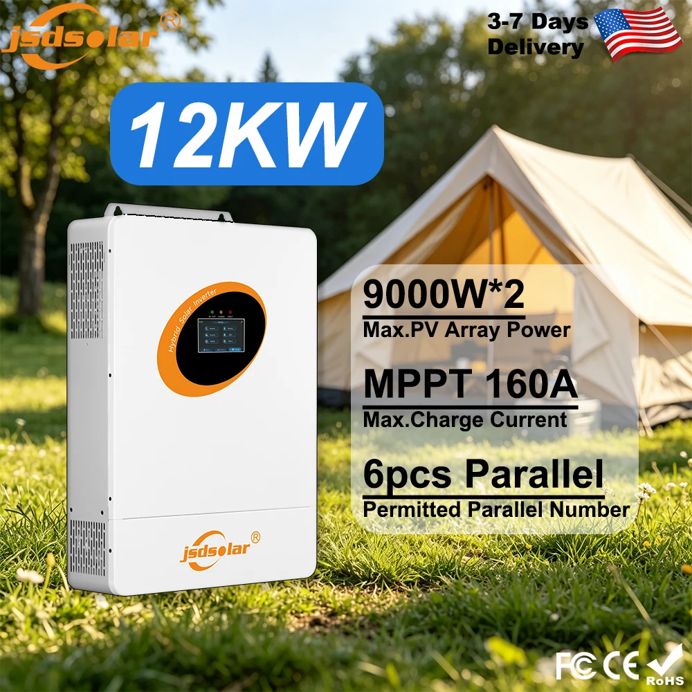12KW Split Phase Hybrid Inverter 48V Pure Sine Wave Solar Inverter with 160A MPPT Charge Controller Off-Grid for Whole Home Backup Max PV input Power 9000W*2 Support USB/RS485 Dry Node Control
12KW Split Phase Hybrid Inverter 48V Pure Sine Wave Solar Inverter with 160A MPPT Charge Controller Off-Grid for Whole Home Backup Max PV input Power 9000W*2 Support USB/RS485 Dry Node Control