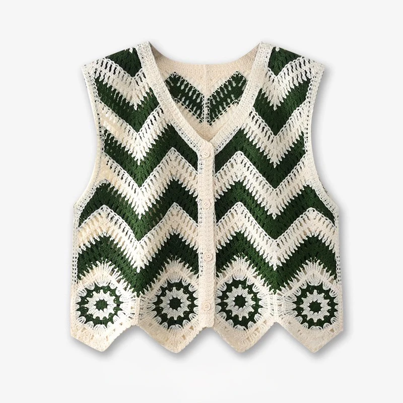 Women's Crochet Vest Open-knit Zig-zag Button-up Waistcoat Crop Sleeveless Beach Cover-up Summer Boho Chic Spring Summer 2026
Women's Crochet Vest Open-knit Zig-zag Button-up Waistcoat Crop Sleeveless Beach Cover-up Summer Boho Chic Spring Summer 2026