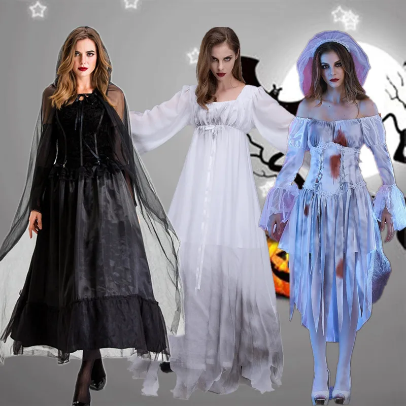 Halloween Party Costume Long Skirt Bride Makeup Dance Clothes Women's Fashionable Polyester Traditional Stage Outfits
Halloween Party Costume Long Skirt Bride Makeup Dance Clothes Women's Fashionable Polyester Traditional Stage Outfits