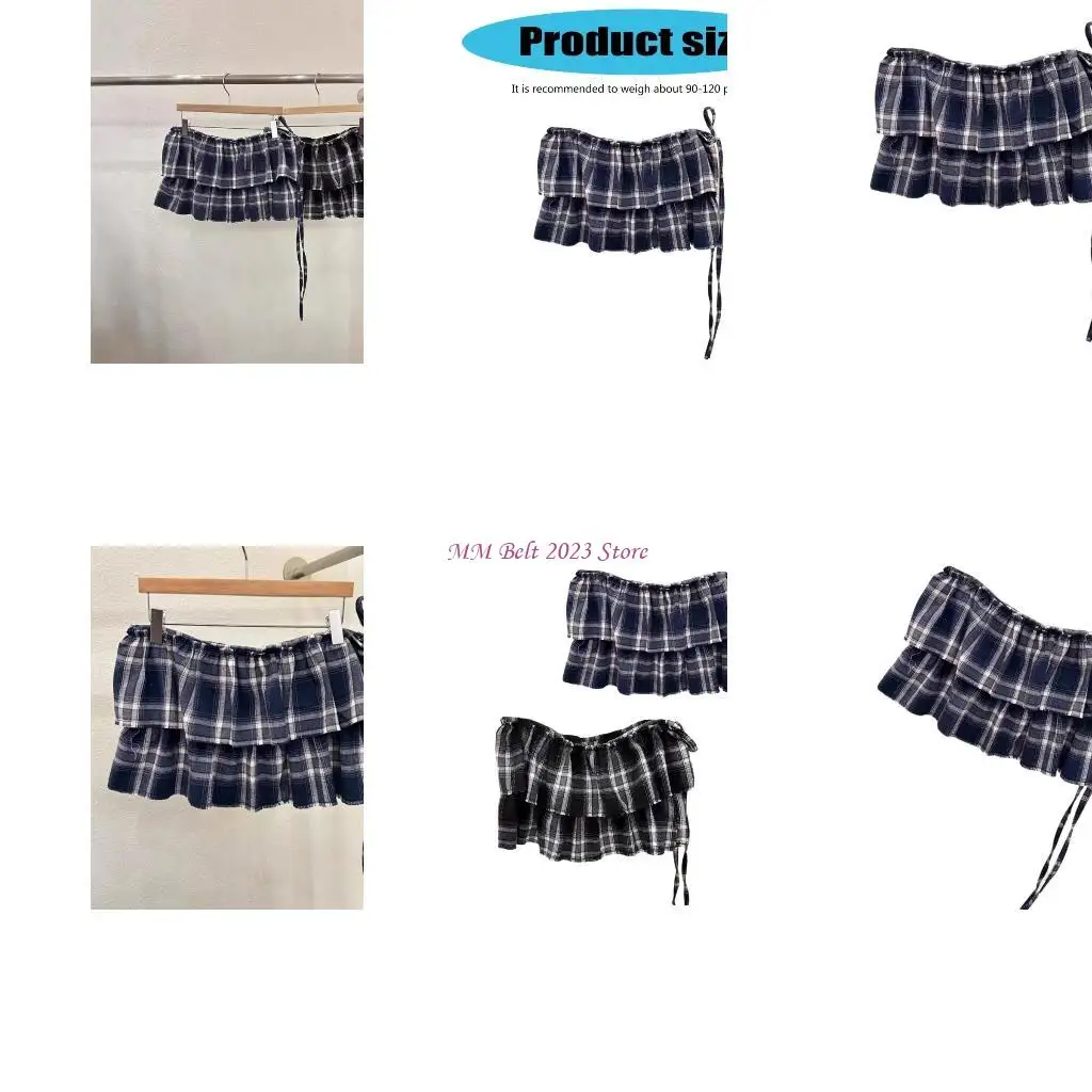 49ME Women Mini Apron Skirt Plaids Tiered Ruffled Side Tie Up A Line Hip Scarf Skirts 
49ME Women Mini Apron Skirt Plaids Tiered Ruffled Side Tie Up A Line Hip Scarf Skirts