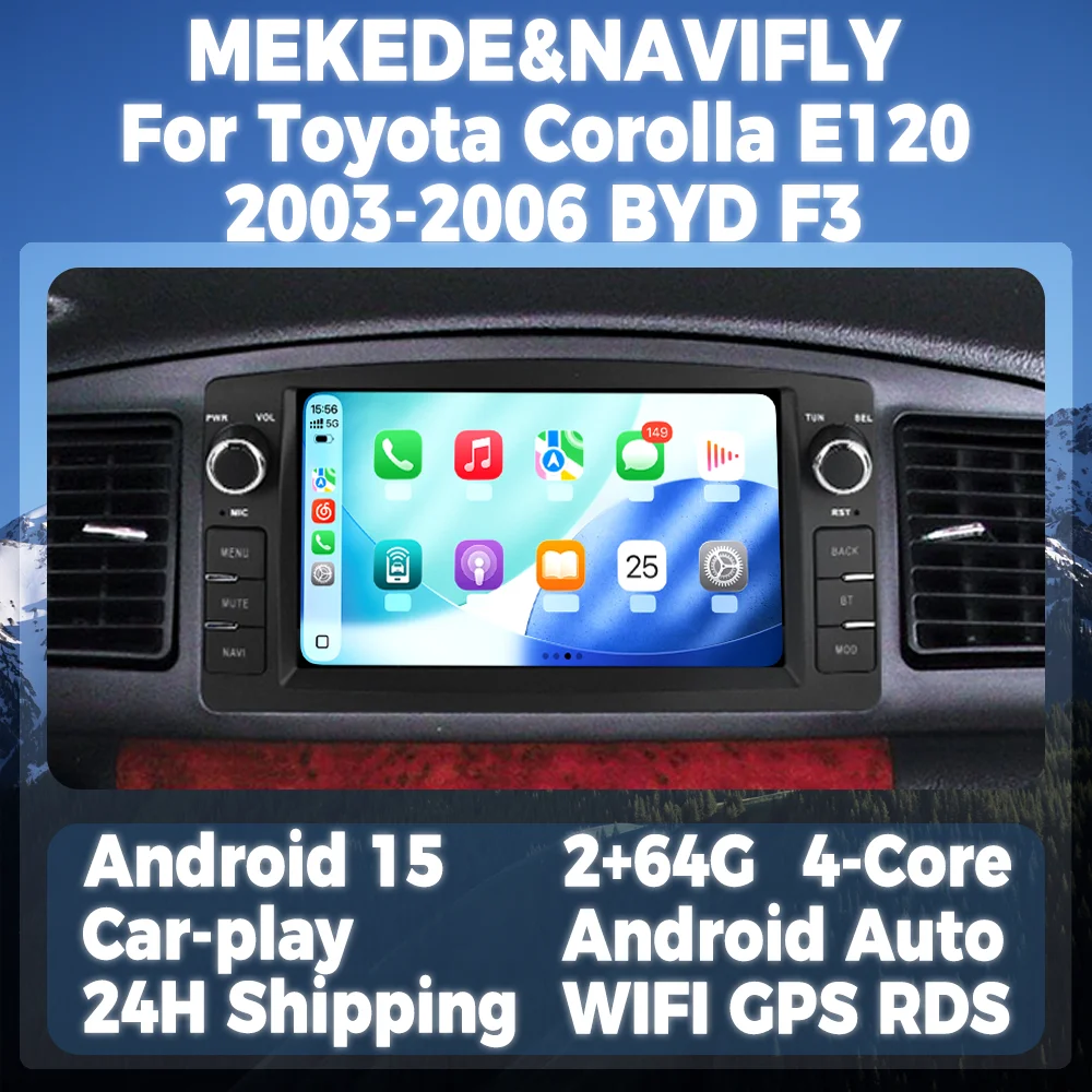 7-дюймовая автомагнитола Android 15 для Toyota Corolla E120 2003-2006, BYD F3, мультимедийный плеер, GPS, интеллектуальная система, Carplay, Android Auto
7-дюймовая автомагнитола Android 15 для Toyota Corolla E120 2003-2006, BYD F3, мультимедийный плеер, GPS, интеллектуальная система, Carplay, Android Auto