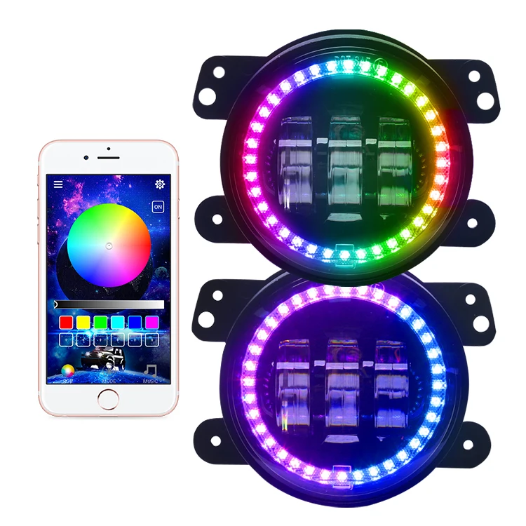 Super Bright 4 Inch RGB Fog Light With Multi Function App Controlled 30W 4" Rgb Halo Ring Fog Lamp for jeep
Super Bright 4 Inch RGB Fog Light With Multi Function App Controlled 30W 4" Rgb Halo Ring Fog Lamp for jeep