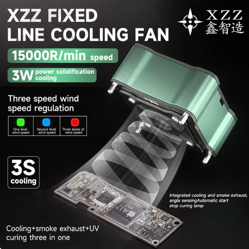 XZZ Curing Cooling Fan with LED Light, 2 in 1, Mobile Phone, PCB, Welding Repair, Fast Heating Dissipation, Smoke Exhausting
XZZ Curing Cooling Fan with LED Light, 2 in 1, Mobile Phone, PCB, Welding Repair, Fast Heating Dissipation, Smoke Exhausting