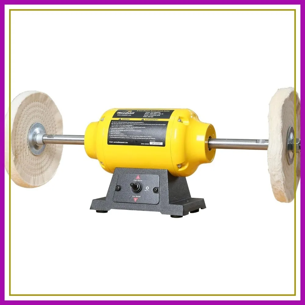 Dual Speed Bench Buffer Polisher 1.8/3.1A, 8 inch, 1725/3450 RPM with 2 Cotton Wheels for Jewelry, Metal, Wood, Knife
Dual Speed Bench Buffer Polisher 1.8/3.1A, 8 inch, 1725/3450 RPM with 2 Cotton Wheels for Jewelry, Metal, Wood, Knife