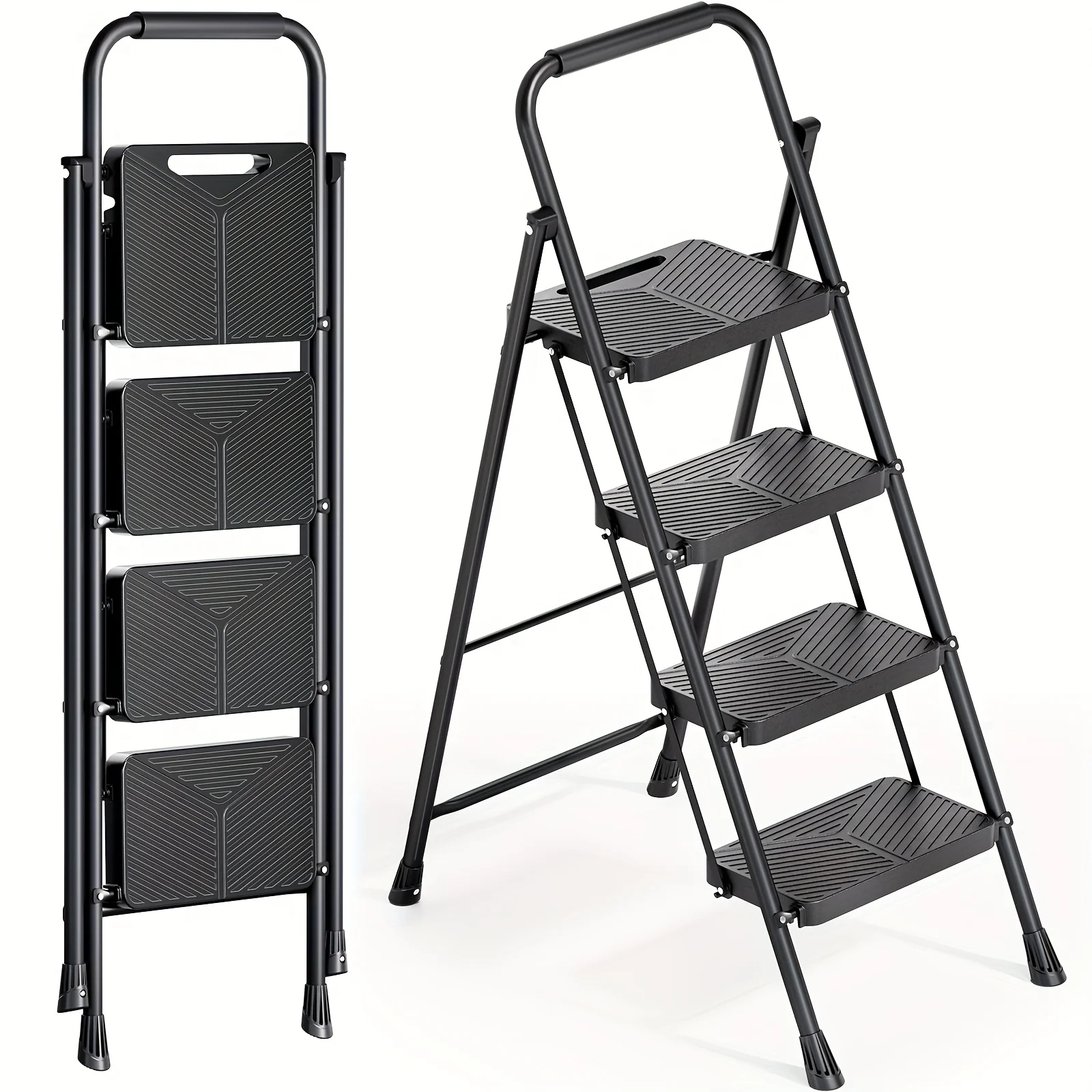 4 Step Ladder, Folding Step Stool With Safe-Lock Design, 500 Lbs Sturdy Steel Ladder With Wide Anti-Slip Pedal
4 Step Ladder, Folding Step Stool With Safe-Lock Design, 500 Lbs Sturdy Steel Ladder With Wide Anti-Slip Pedal