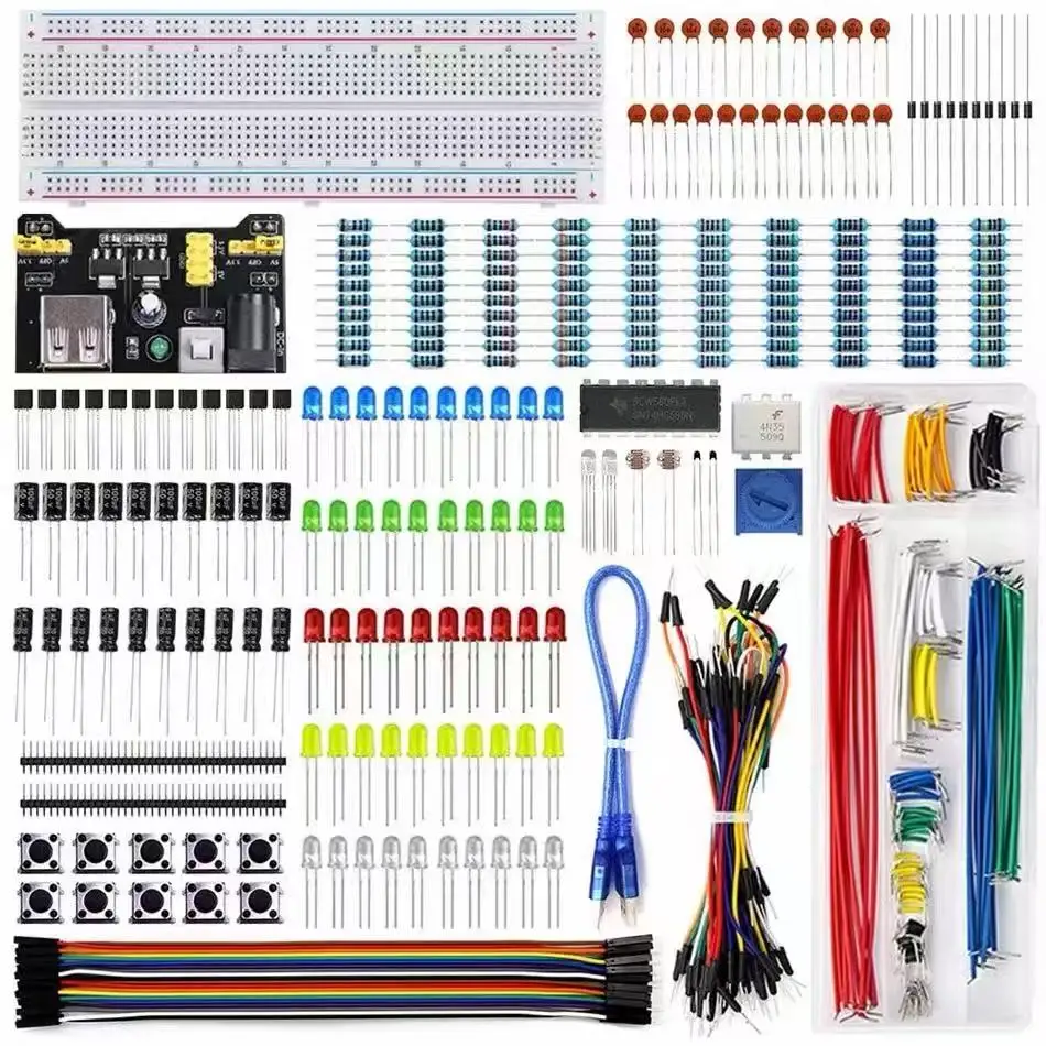 UNO R3 Starter Kit with 830 Breadboard, Electronic Components Parts Kit for Arduino Beginners
UNO R3 Starter Kit with 830 Breadboard, Electronic Components Parts Kit for Arduino Beginners