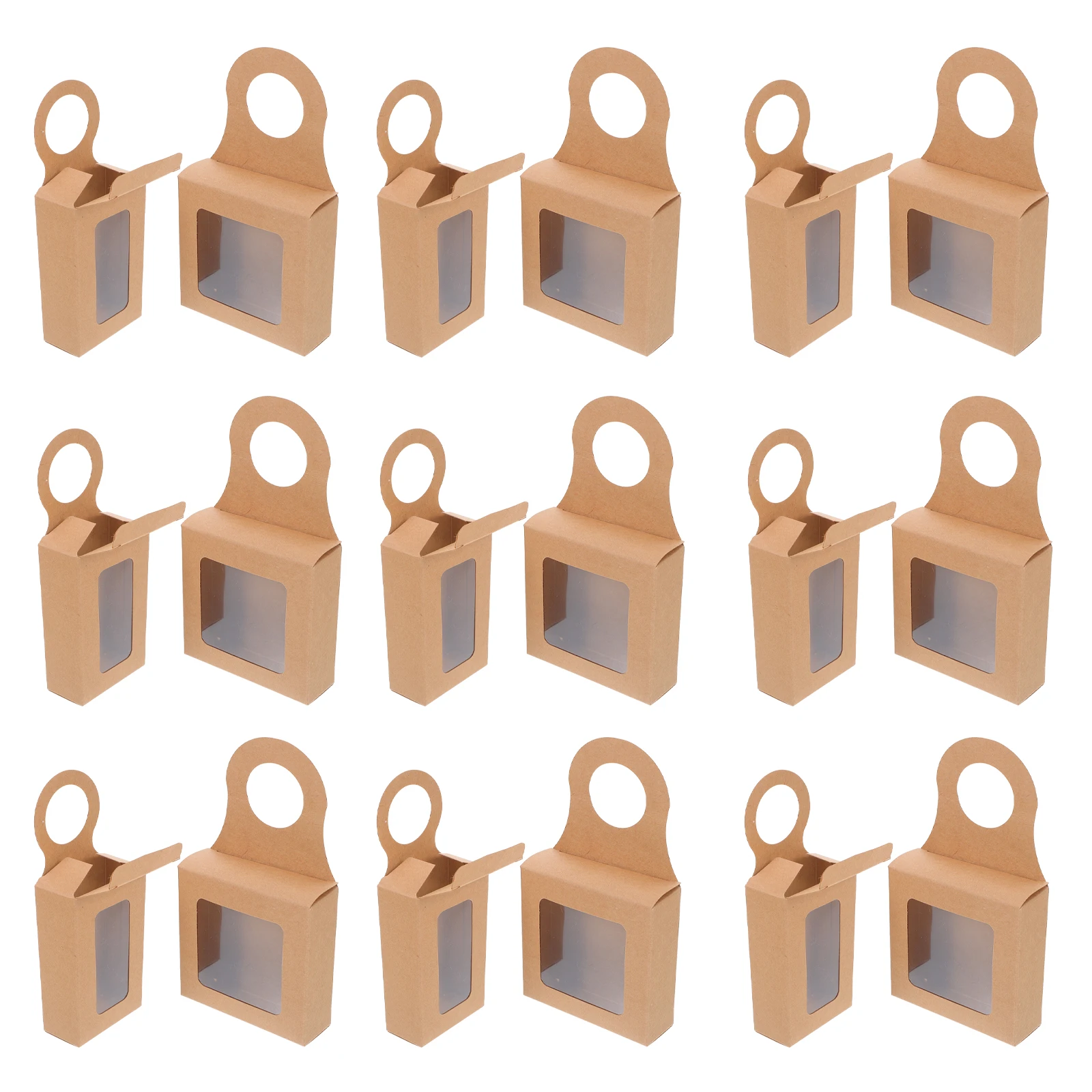 24Pcs Kraft Paper Candy Boxes with Window Foldable Hanging Packaging Case for Wine Bottle Chocolate Cookie Favor Gift Box
24Pcs Kraft Paper Candy Boxes with Window Foldable Hanging Packaging Case for Wine Bottle Chocolate Cookie Favor Gift Box
