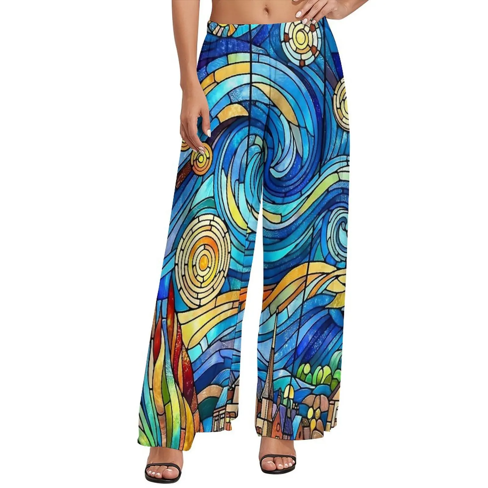 The Starry Night Straight Pants Stained Glass Print Home Wide Pants Women Big Size Streetwear Design Trousers
The Starry Night Straight Pants Stained Glass Print Home Wide Pants Women Big Size Streetwear Design Trousers