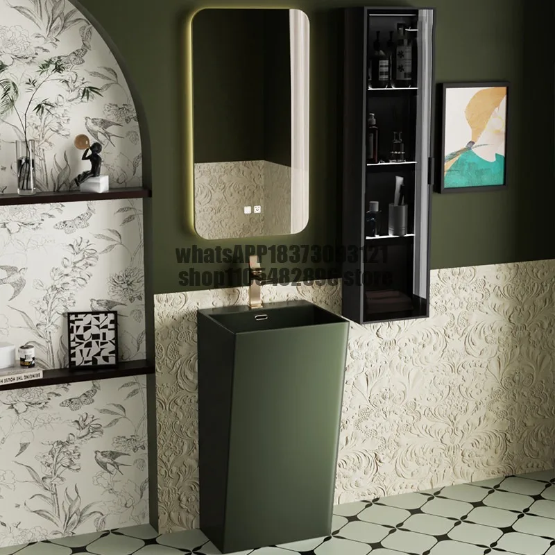 French retro green column basin small apartment bathroom household ceramic washbasin floor-to-ceiling color washbasin
French retro green column basin small apartment bathroom household ceramic washbasin floor-to-ceiling color washbasin