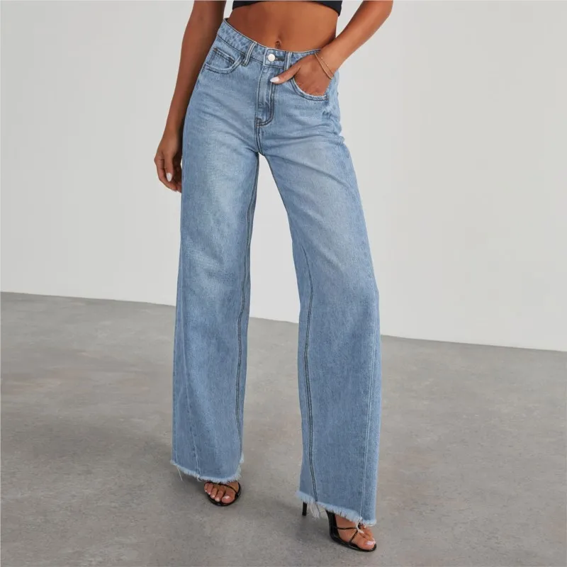 Women Fashion Street Straight Leg Jeans 2025 Loose Button Pocket Washed Denim Wide Leg Pants High Waist Casual Denim Trousers
Women Fashion Street Straight Leg Jeans 2025 Loose Button Pocket Washed Denim Wide Leg Pants High Waist Casual Denim Trousers