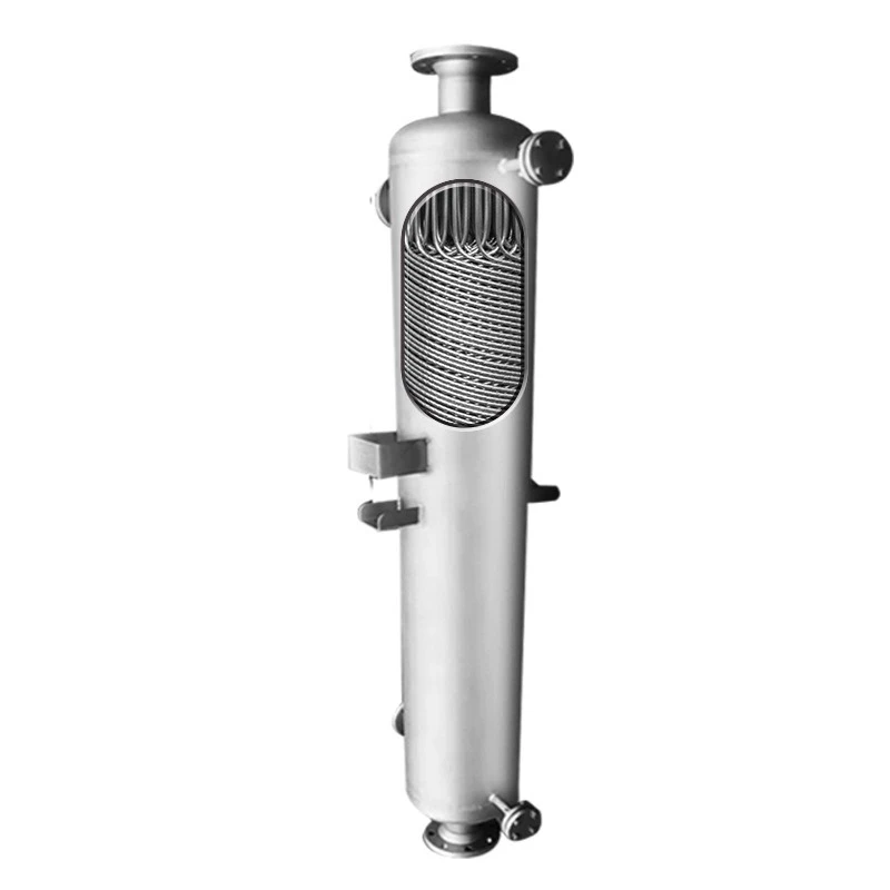 Shell and tube spiral wound acetic anhydride condenser
Shell and tube spiral wound acetic anhydride condenser