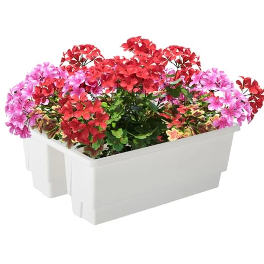 Railing Planter Box 2-Pack - 20.75-Inch Flower Boxes with Removable Drainage Inserts - 6-Gallon Outdoor Planters for Porch Deck
Railing Planter Box 2-Pack - 20.75-Inch Flower Boxes with Removable Drainage Inserts - 6-Gallon Outdoor Planters for Porch Deck