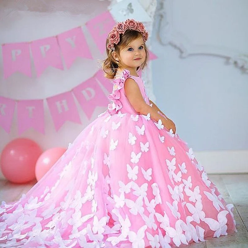 Formal Kids Flower Girl Dresses for Wedding Butterfly Princess Tutu Lace Appliqued Lace Up Vintage Girl First Communion Dress
Formal Kids Flower Girl Dresses for Wedding Butterfly Princess Tutu Lace Appliqued Lace Up Vintage Girl First Communion Dress