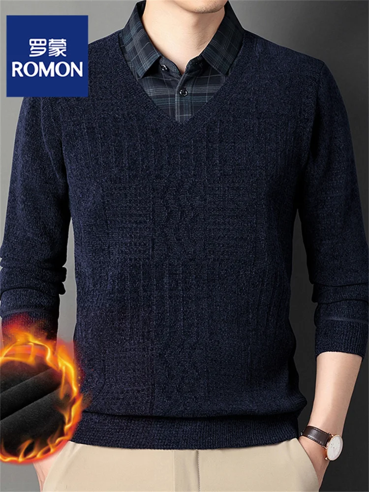 Мужской вязаный свитер с эффектом двухслойности, утепленный флисом, с воротником-стойкой, теплый, модный, городской стиль
Мужской вязаный свитер с эффектом двухслойности, утепленный флисом, с воротником-стойкой, теплый, модный, городской стиль