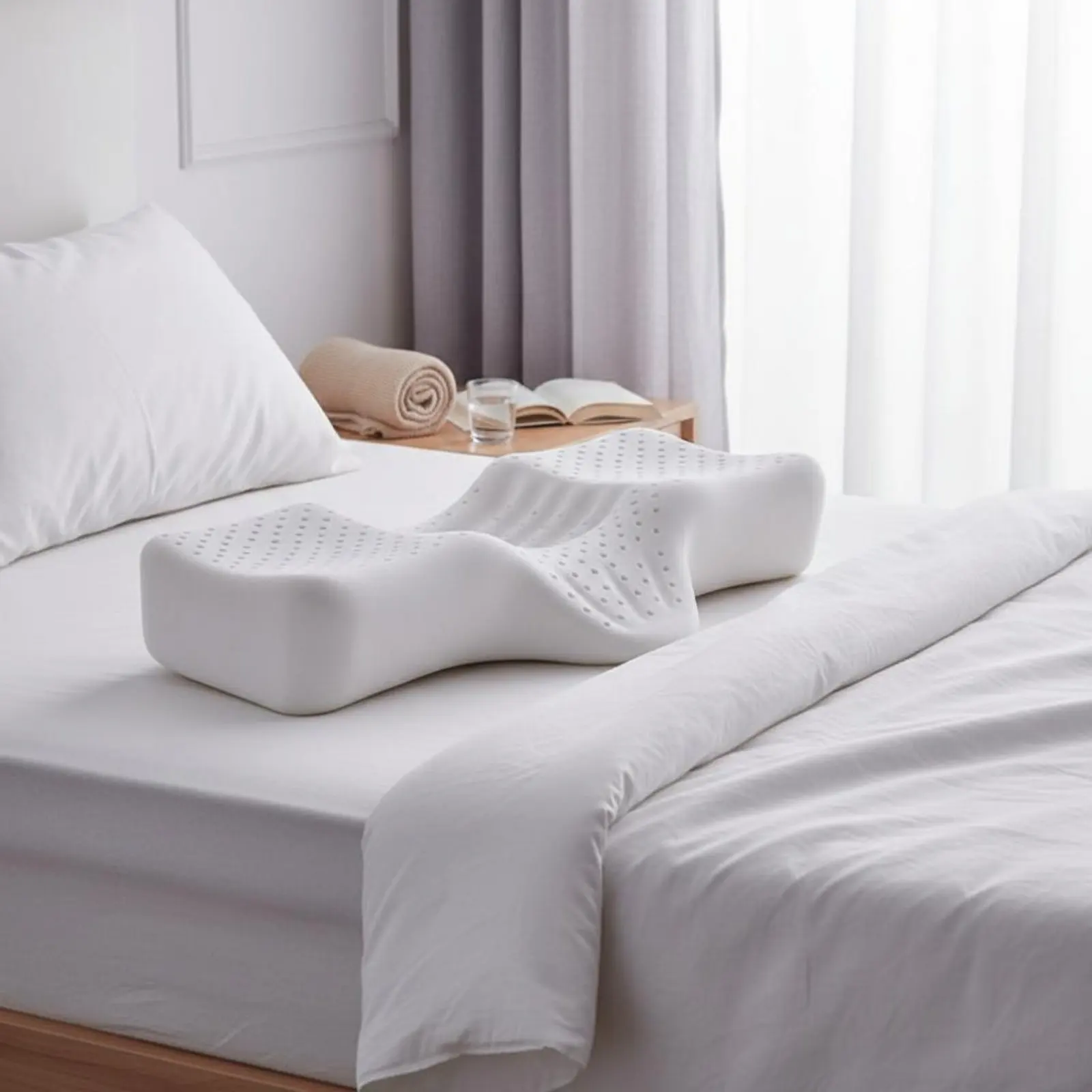 Contoured Latex Pillow Cervical Support Pillow Bedding Accessory Anti-Mite for Bedroom
Contoured Latex Pillow Cervical Support Pillow Bedding Accessory Anti-Mite for Bedroom