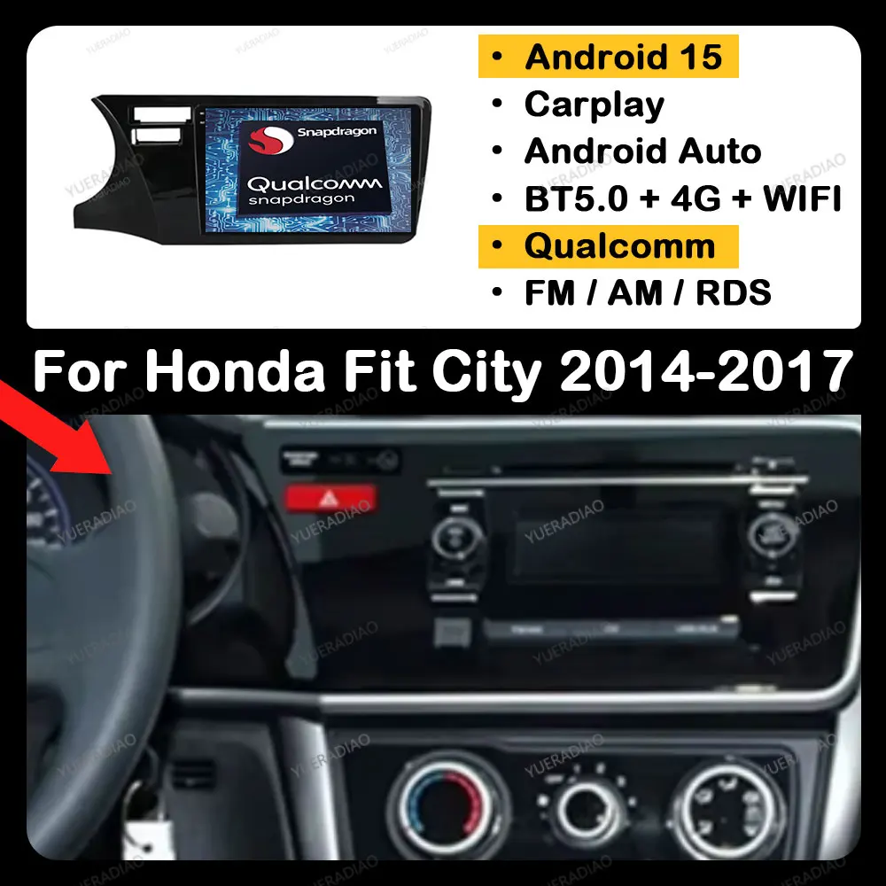 Автомобильное радио Android 15 для Honda Fit City 2014-2017 QLED 4G WIFI BT Qualcomm Головное устройство Мультимедийный стерео видеоплеер GPS NAVI
Автомобильное радио Android 15 для Honda Fit City 2014-2017 QLED 4G WIFI BT Qualcomm Головное устройство Мультимедийный стерео видеоплеер GPS NAVI