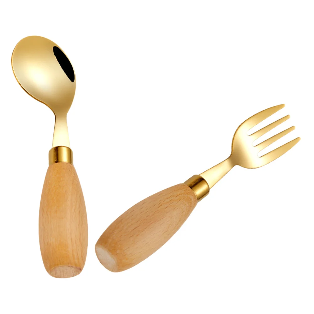 2Pcs Stainless Steel Toddler Forks Curved Spoon Set Wooden Handle Baby Silverware Kids Metal Forks Self Feeding Utensils
2Pcs Stainless Steel Toddler Forks Curved Spoon Set Wooden Handle Baby Silverware Kids Metal Forks Self Feeding Utensils